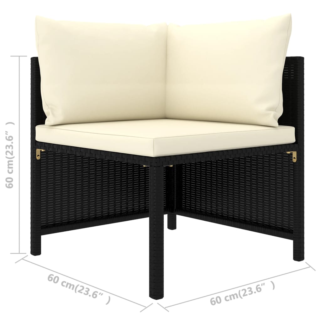 8-Tlg. Garten-Lounge-Set Mit Kissen Poly Rattan