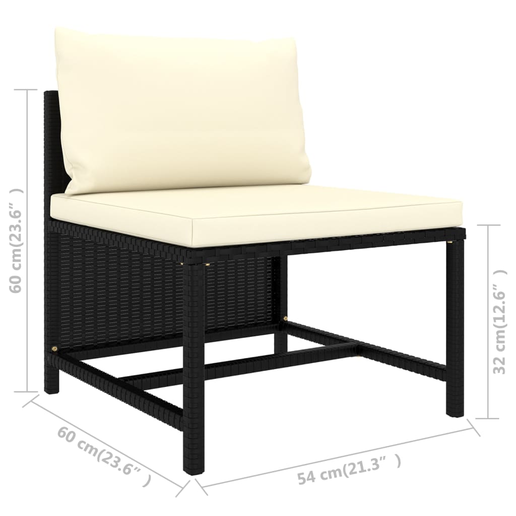 8-Tlg. Garten-Lounge-Set Mit Kissen Poly Rattan
