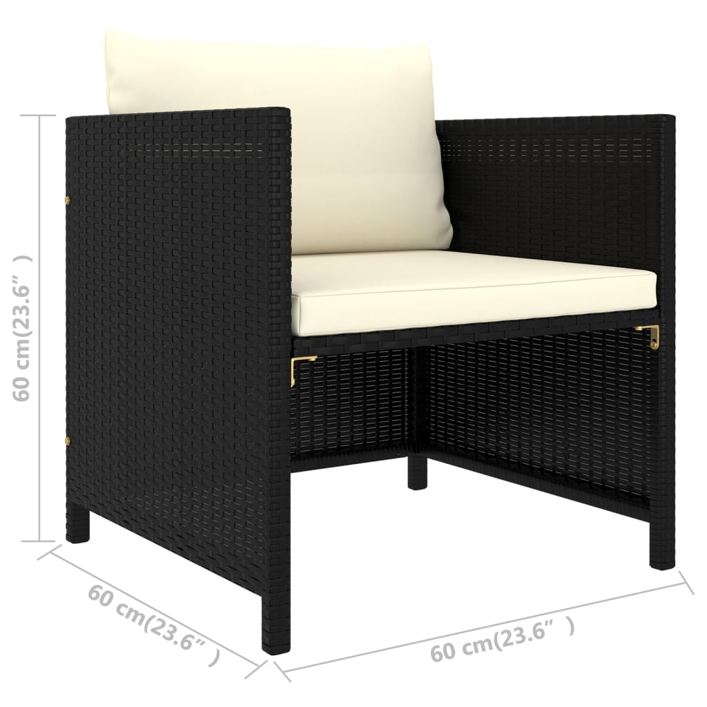 8-Tlg. Garten-Lounge-Set Mit Kissen Poly Rattan