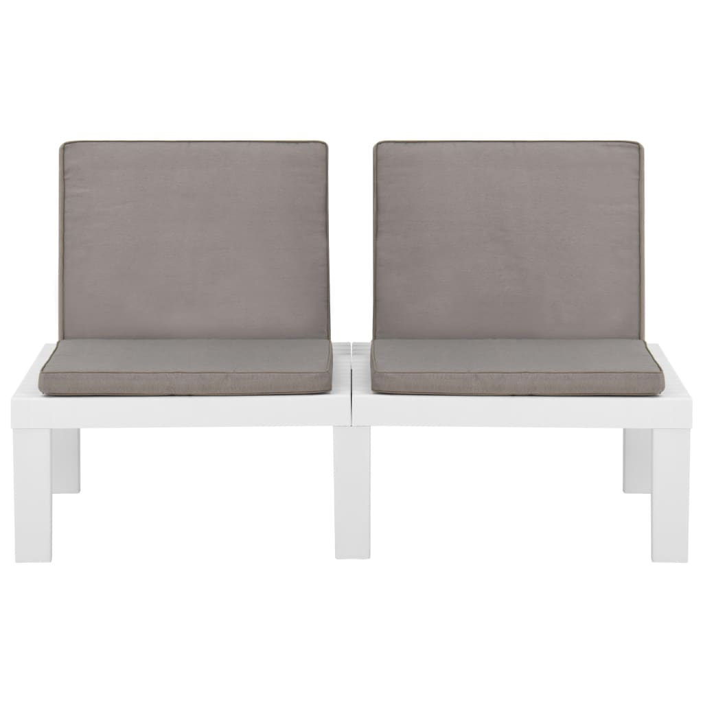 3-Tlg. Garten-Lounge-Set Mit Kissen Kunststoff