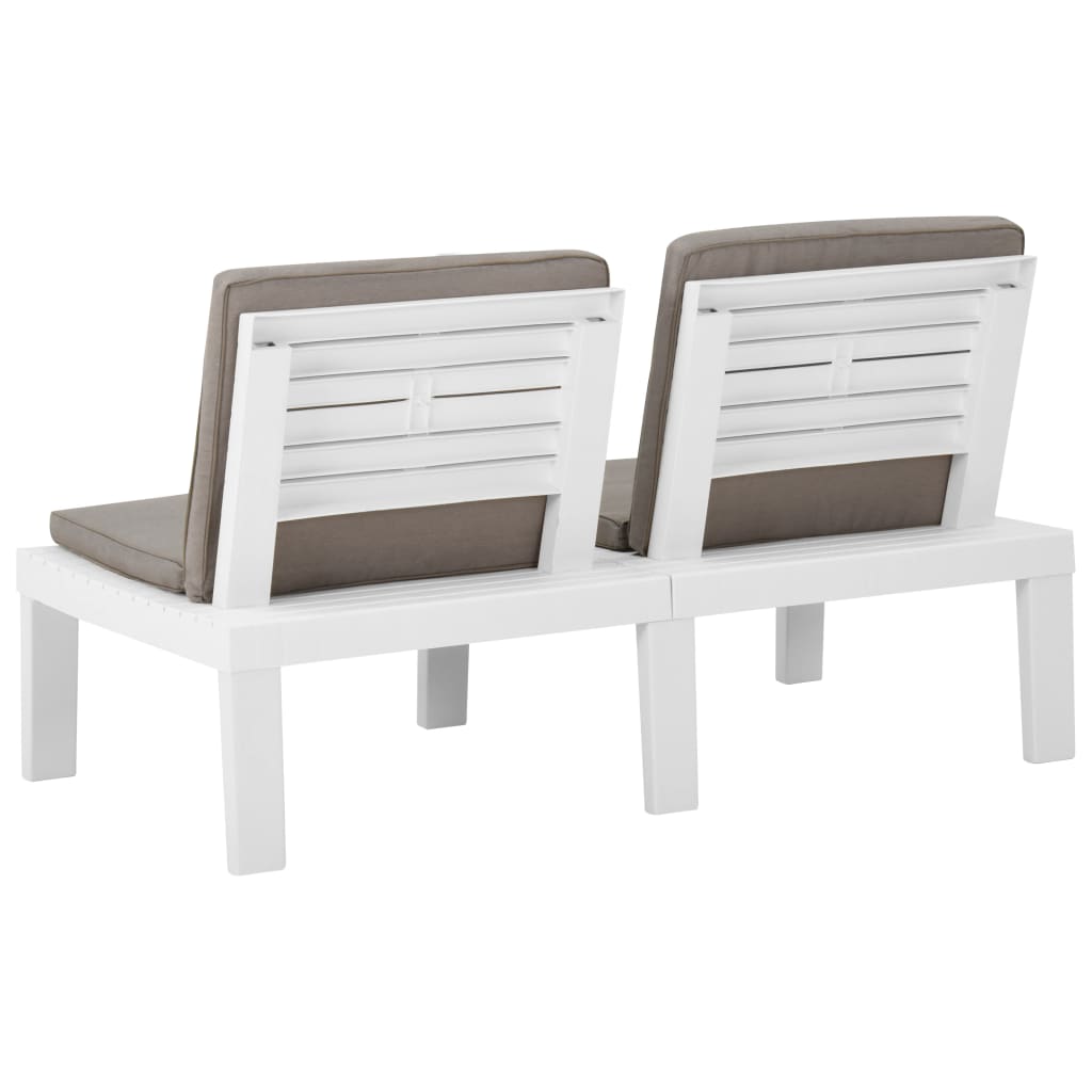 4-Tlg. Garten-Lounge-Set Mit Auflagen Kunststoff