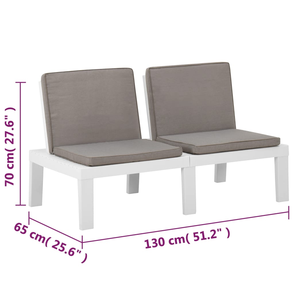 4-Tlg. Garten-Lounge-Set Mit Auflagen Kunststoff