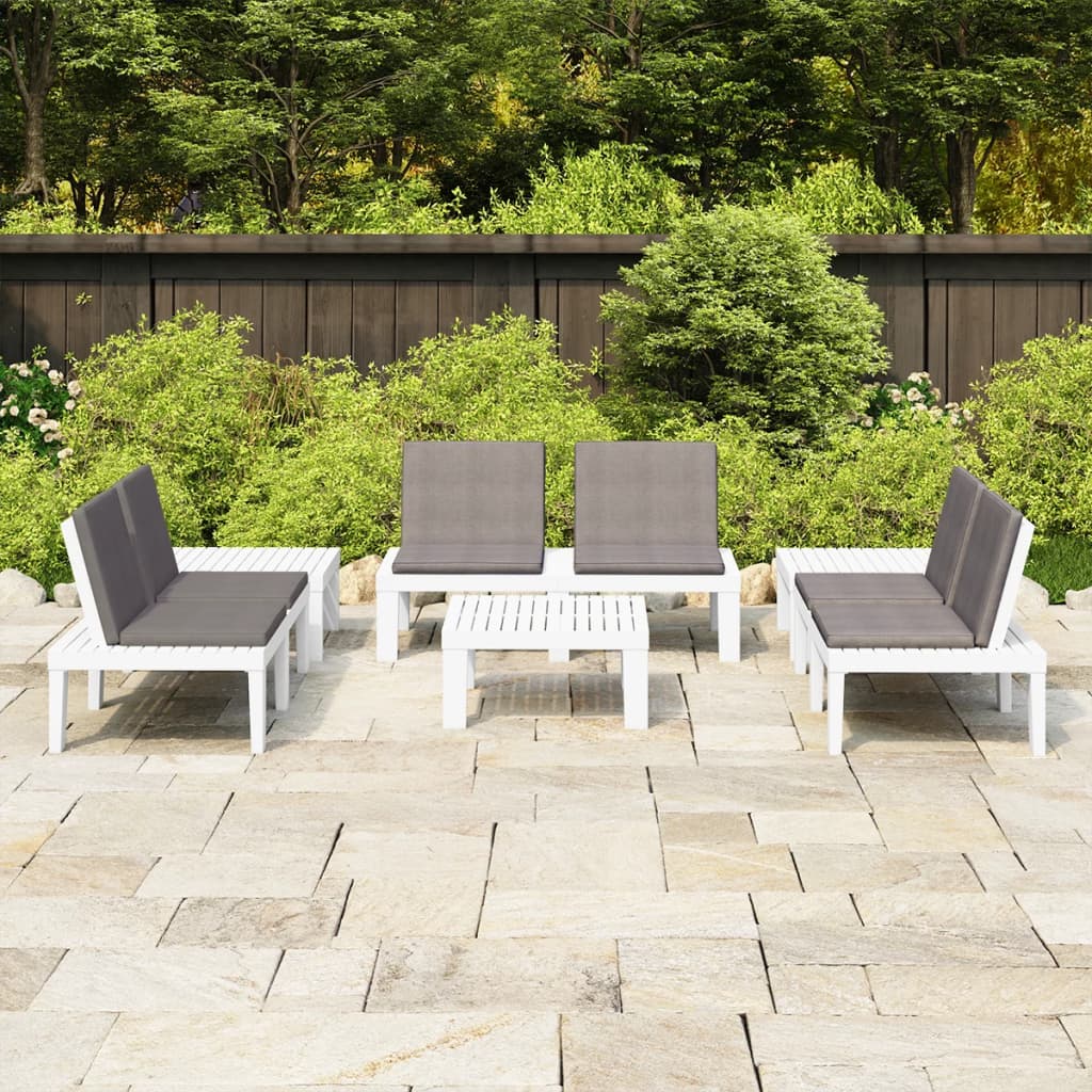 4-Tlg. Garten-Lounge-Set Mit Auflagen Kunststoff