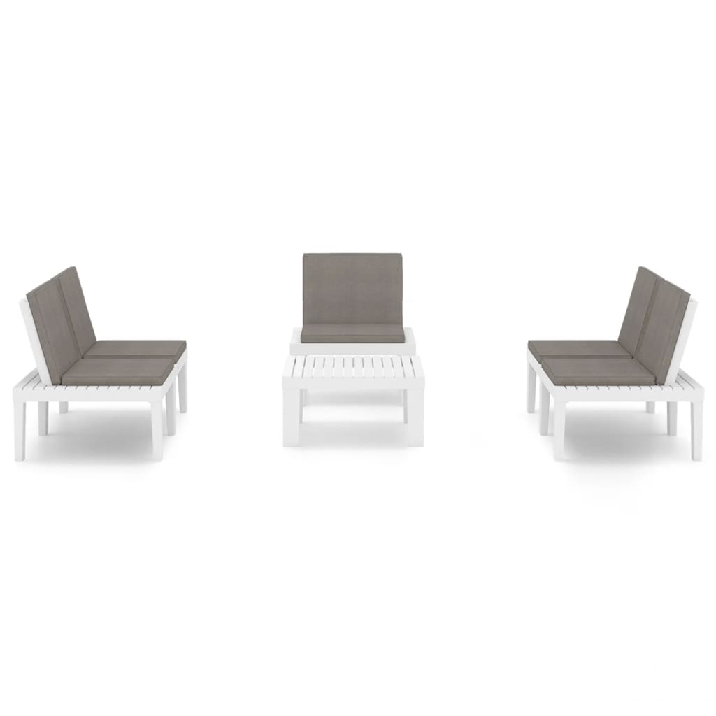 4-Tlg. Garten-Lounge-Set Mit Kissen Kunststoff