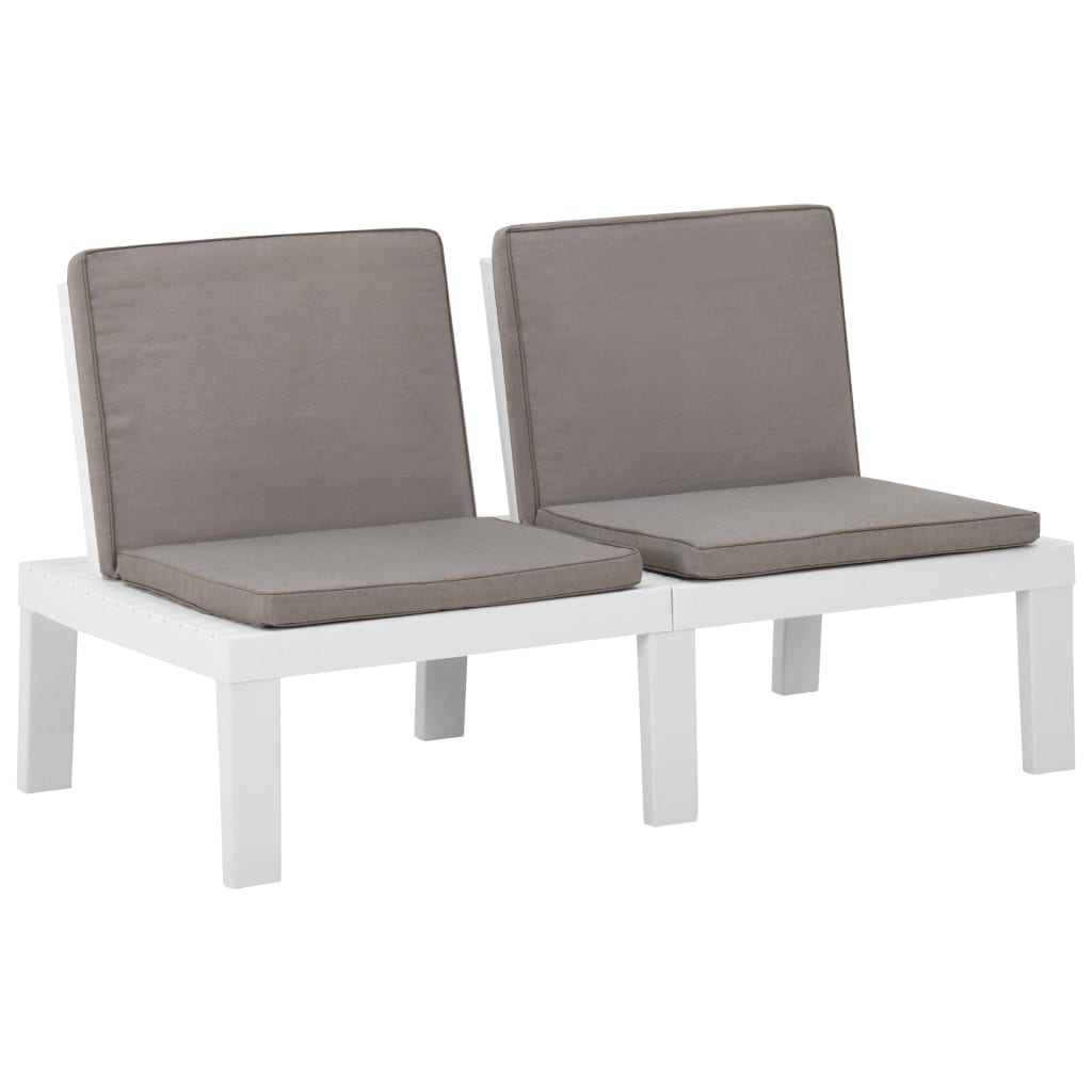 4-Tlg. Garten-Lounge-Set Mit Kissen Kunststoff