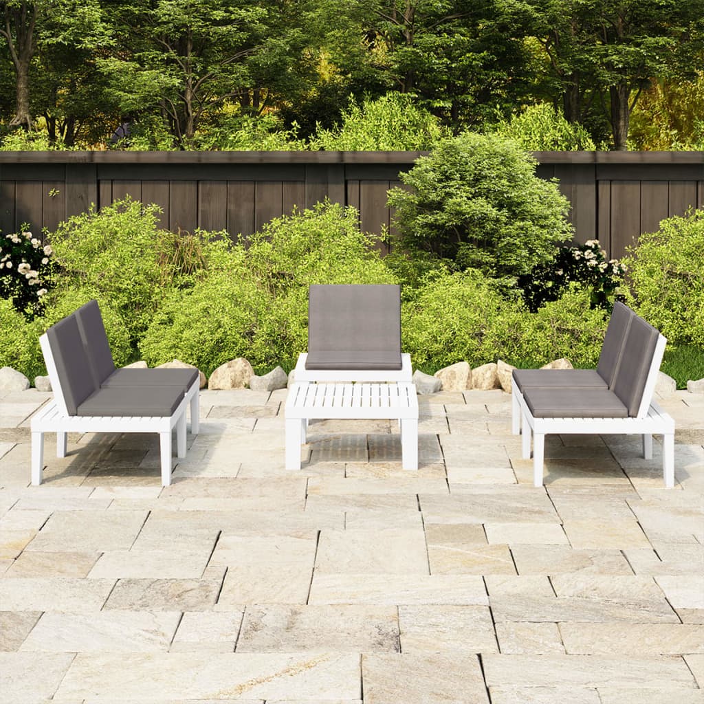 4-Tlg. Garten-Lounge-Set Mit Kissen Kunststoff