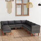 -Gartensofa Mit Kissen Poly Rattan Grau
