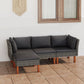 -Gartensofa Mit Kissen Poly Rattan Grau
