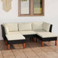 -Gartensofa Mit Kissen Poly Rattan Schwarz