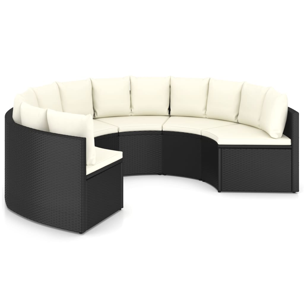6-Tlg. Garten-Sofagarnitur Mit Auflagen Poly Rattan