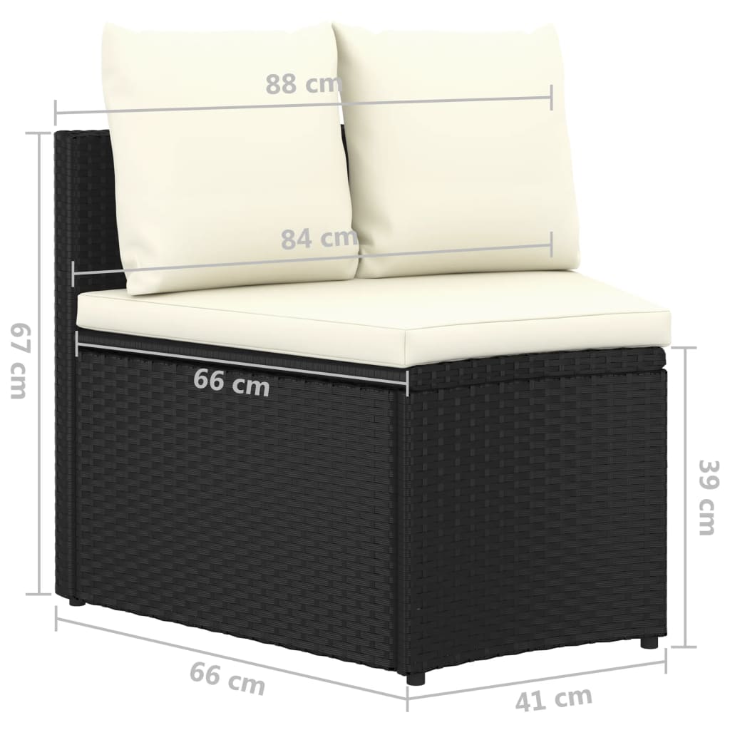 6-Tlg. Garten-Sofagarnitur Mit Auflagen Poly Rattan