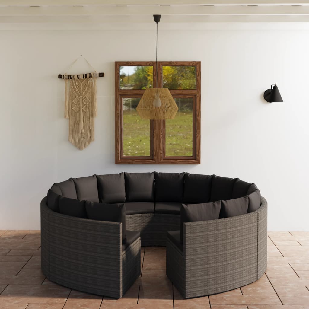6-Tlg. Garten-Sofagarnitur Mit Auflagen Poly Rattan