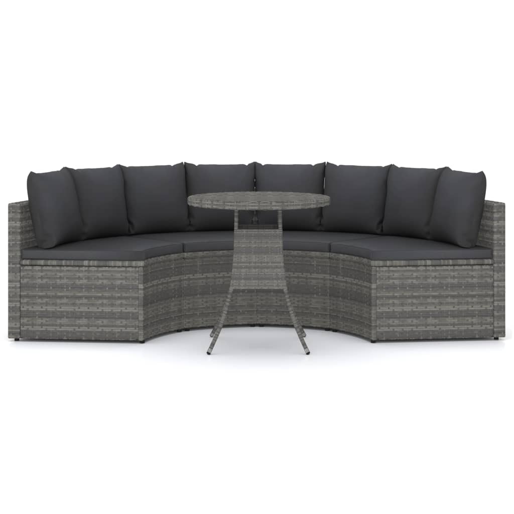 5-Tlg. Garten-Sofagarnitur Mit Auflagen Poly Rattan