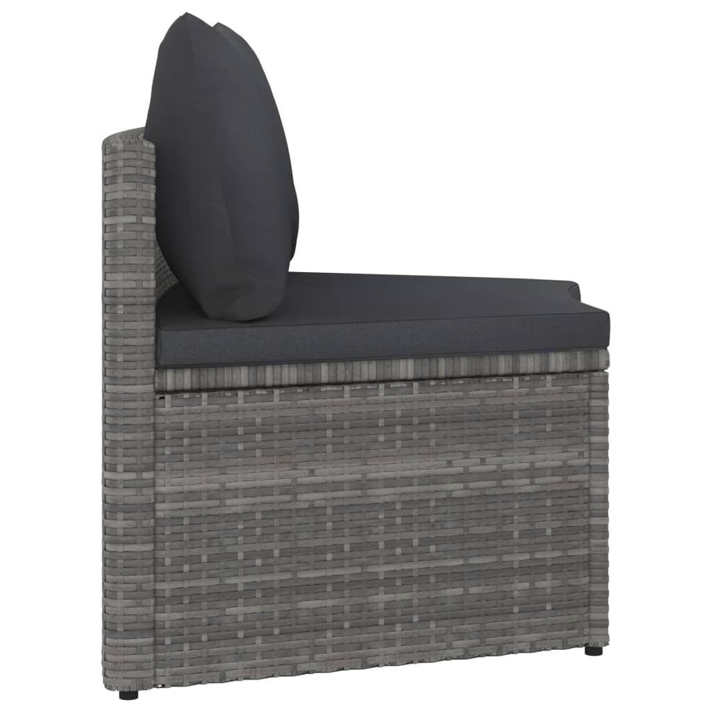 5-Tlg. Garten-Sofagarnitur Mit Auflagen Poly Rattan