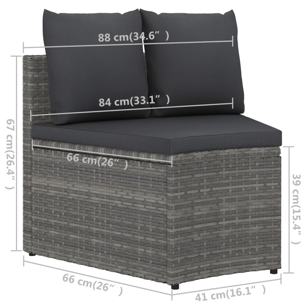 5-Tlg. Garten-Sofagarnitur Mit Auflagen Poly Rattan