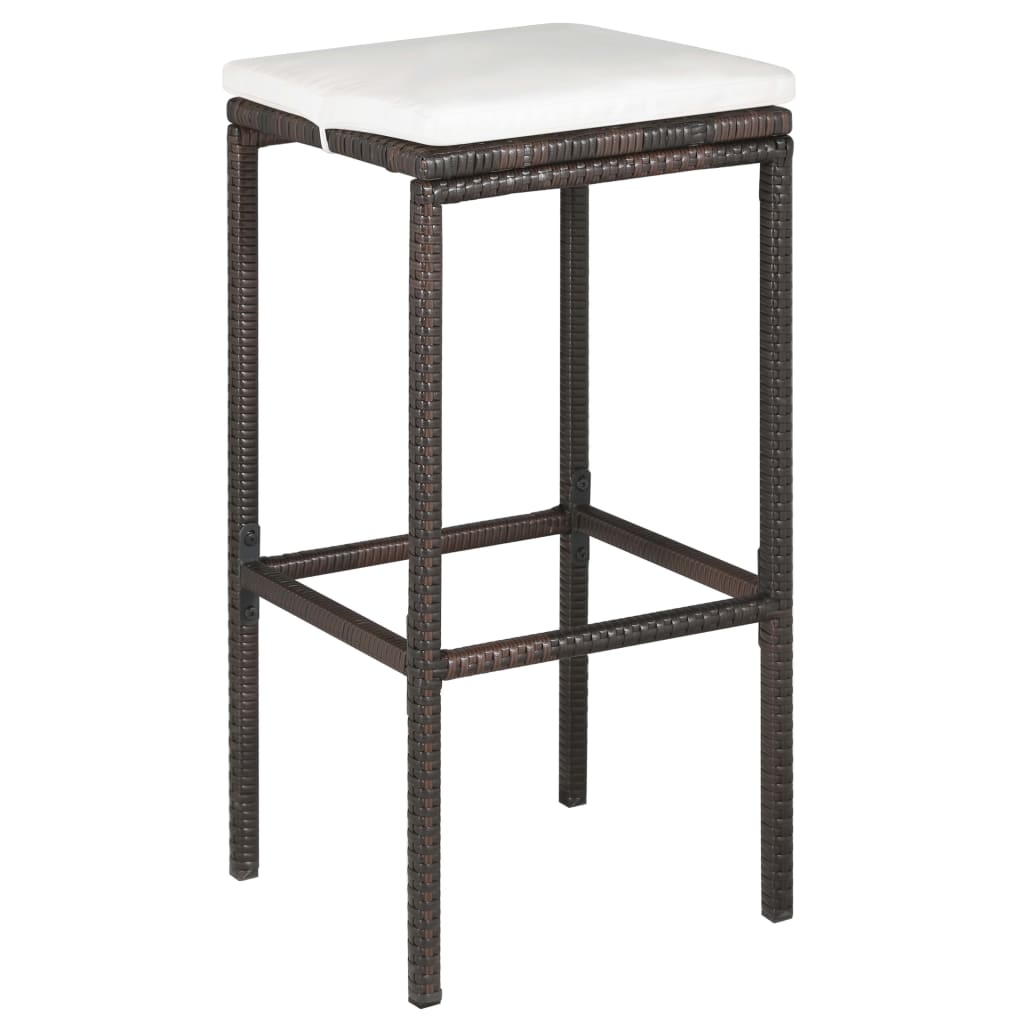 5-Tlg. Gartenbar-Set Mit Kissen Poly Rattan