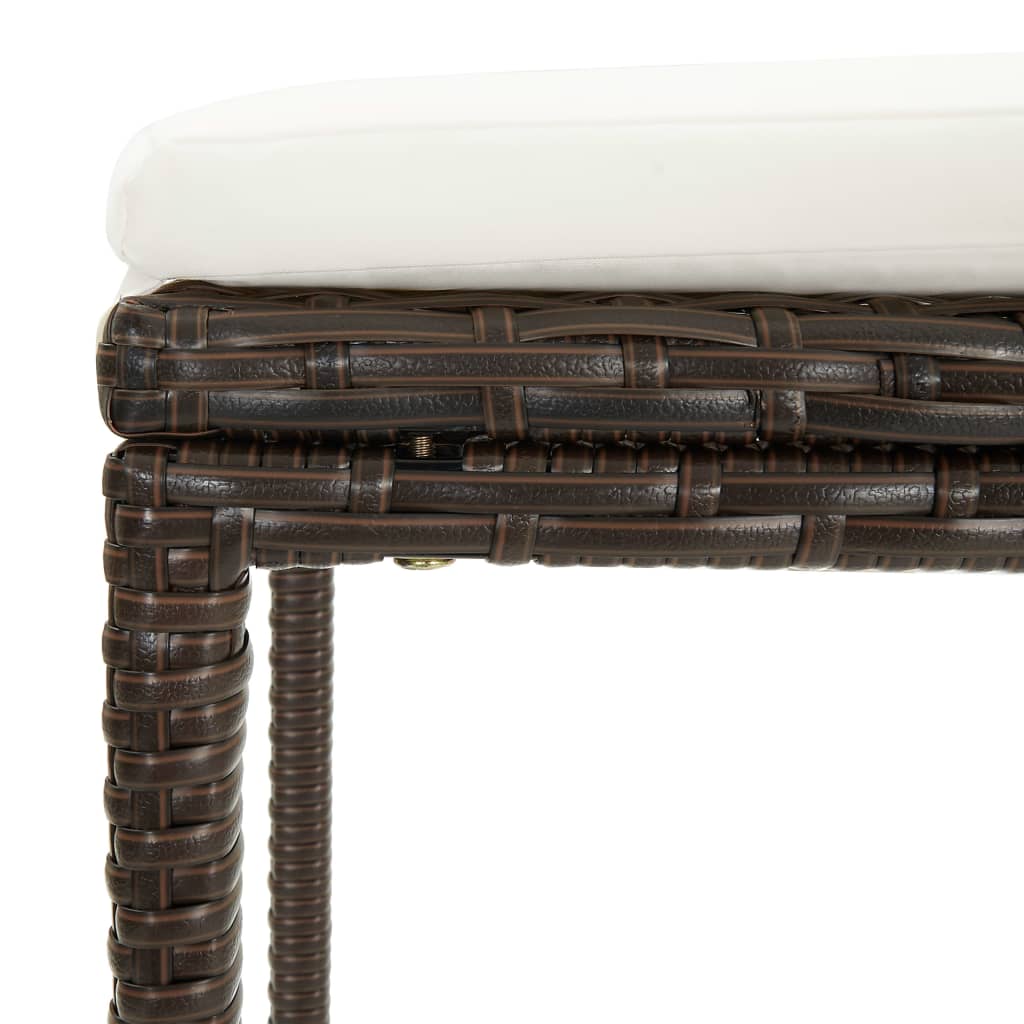 5-Tlg. Gartenbar-Set Mit Kissen Poly Rattan