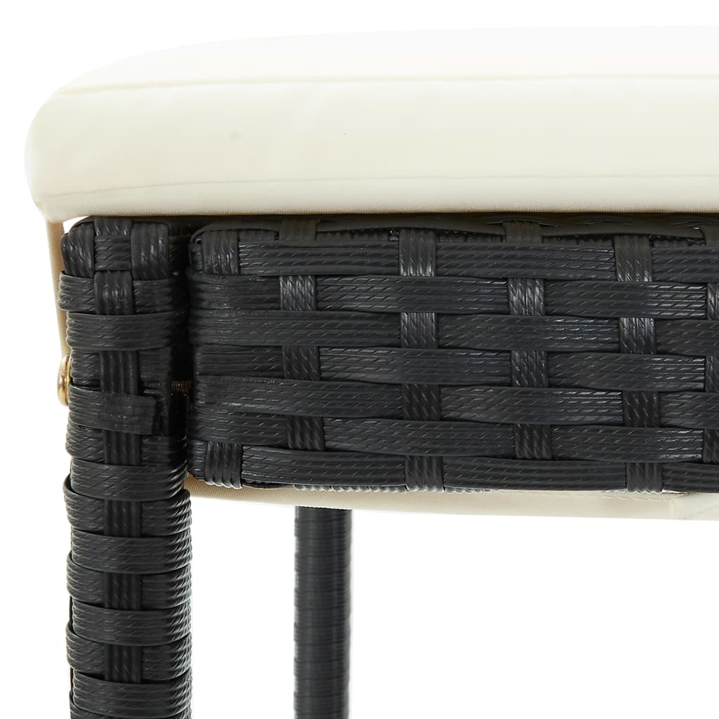 5-Tlg. Gartenbar-Set Mit Kissen Poly Rattan