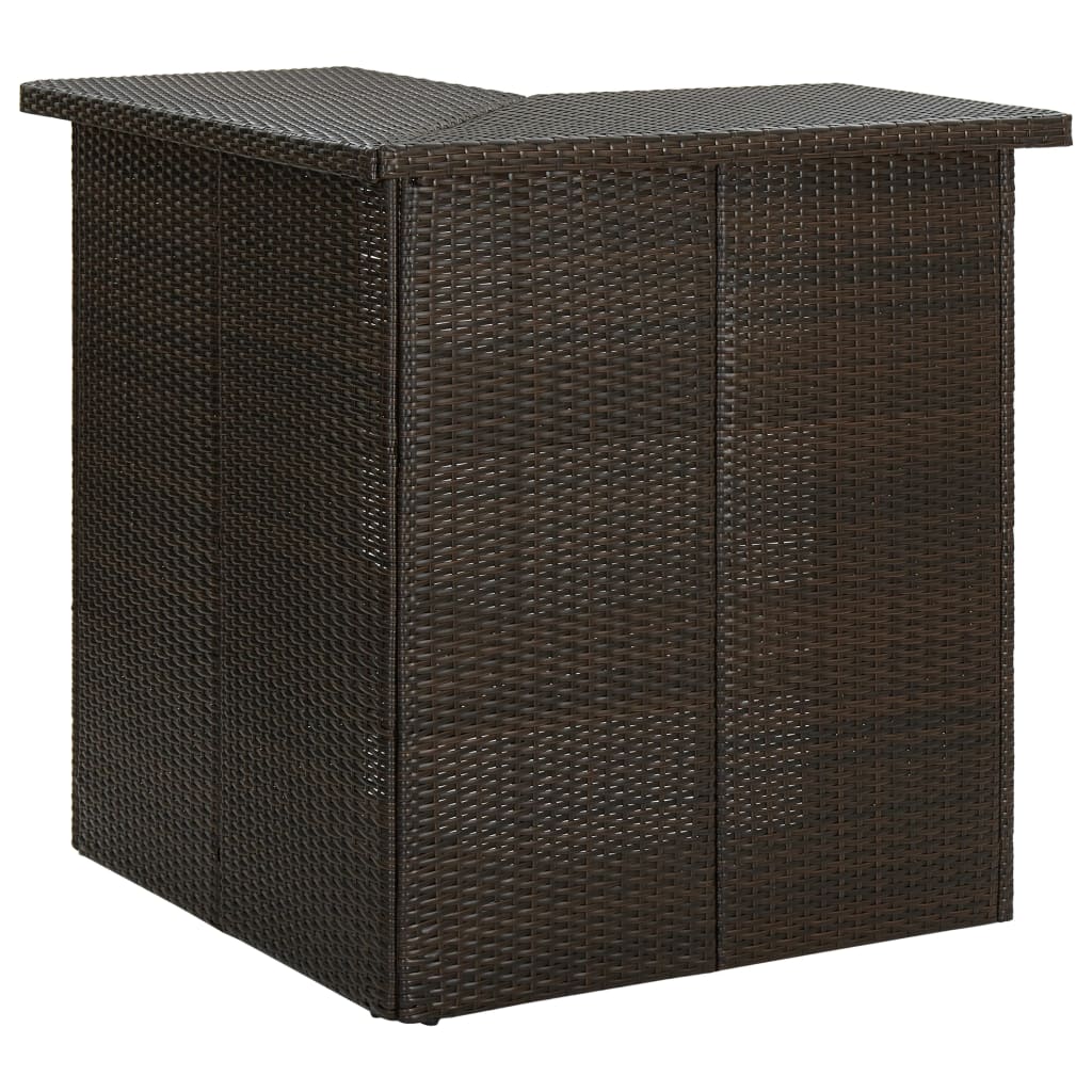 4-Tlg. Gartenbar-Set Mit Kissen Poly Rattan