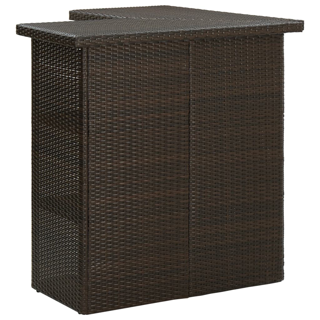 4-Tlg. Gartenbar-Set Mit Kissen Poly Rattan