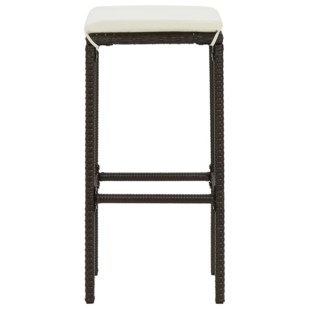 4-Tlg. Gartenbar-Set Mit Kissen Poly Rattan