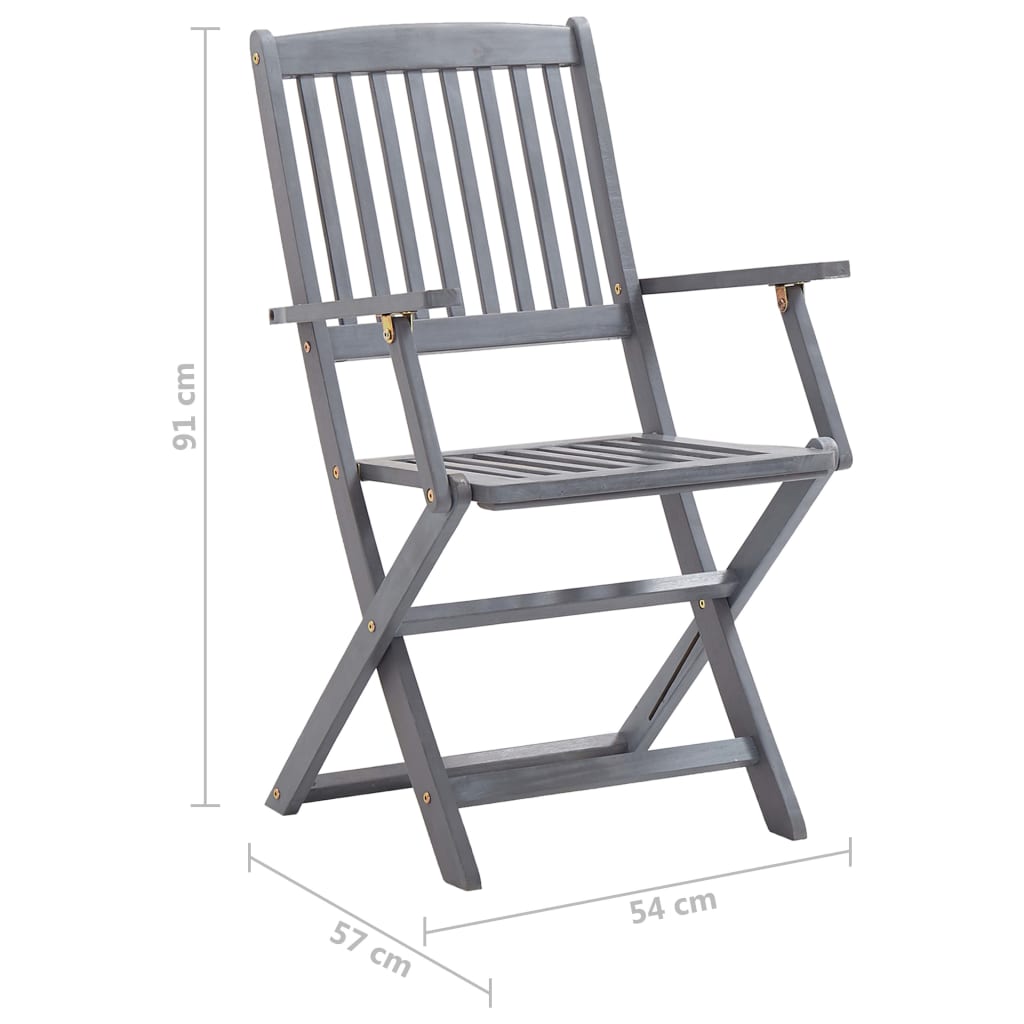 Klappbare Gartenstühle 6 Stk. Mit Sitzkissen Massivholz Akazie