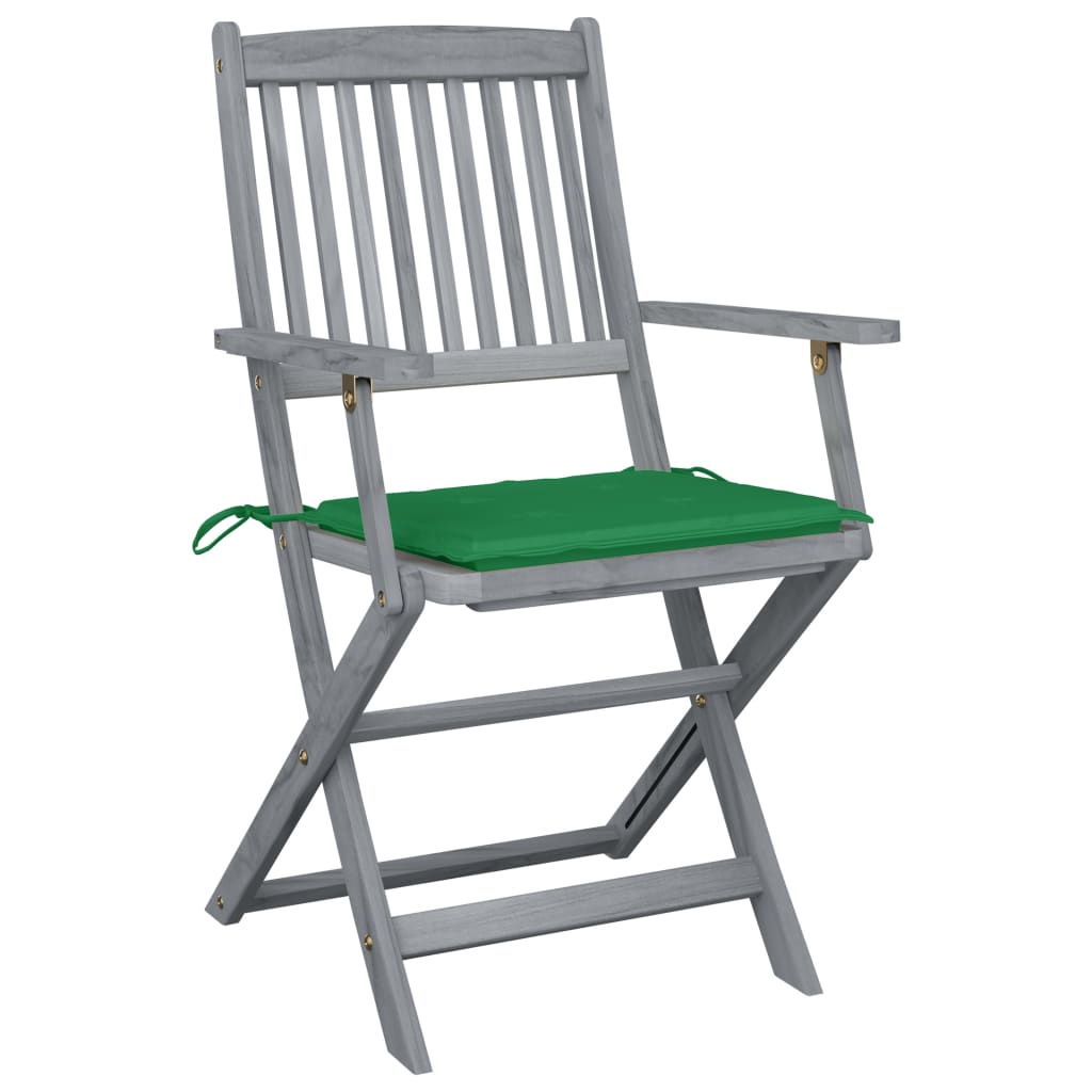 Klappbare Gartenstühle 6 Stk. Mit Sitzkissen Massivholz Akazie