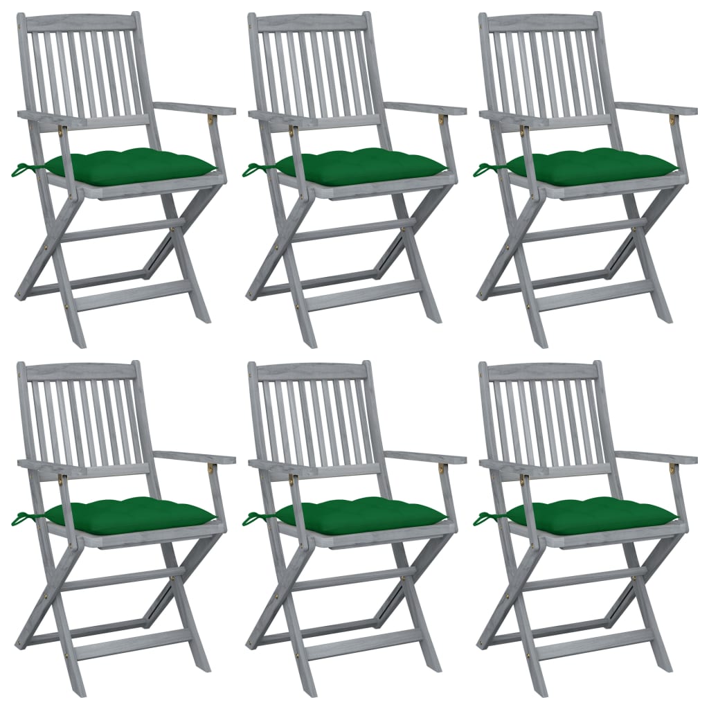 Klappbare Gartenstühle 4 Stk. Mit Kissen Massivholz Akazie