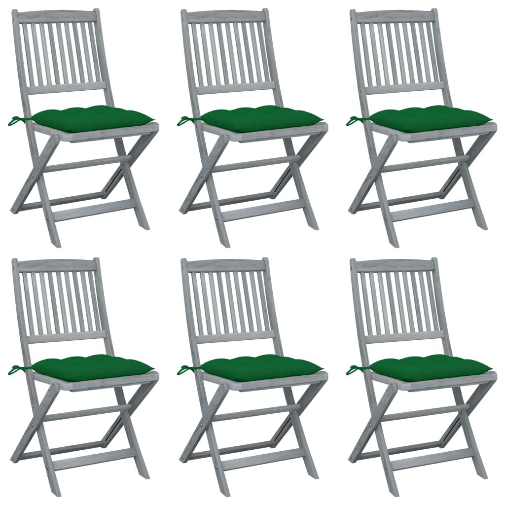 Klappbare Gartenstühle 4 Stk. Mit Kissen Massivholz Akazie