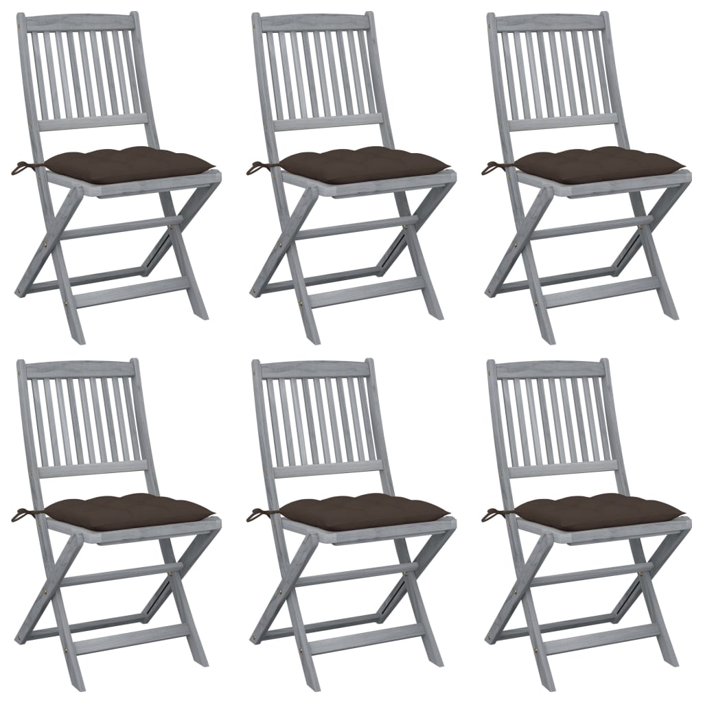 Klappbare Gartenstühle 4 Stk. Mit Kissen Massivholz Akazie