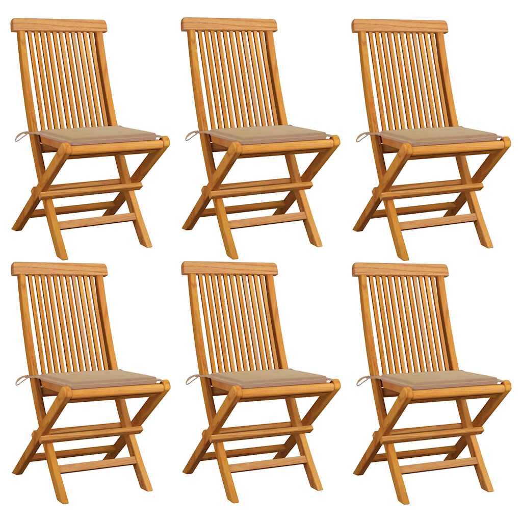 Gartenstühle Mit En Kissen 6 Stk. Massivholz Teak