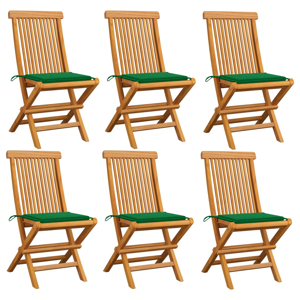 Gartenstühle Mit En Kissen 6 Stk. Massivholz Teak