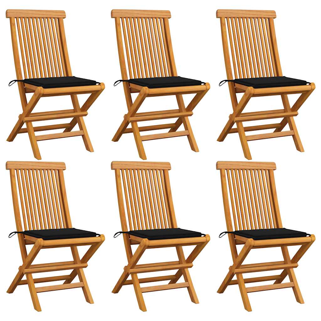Gartenstühle Mit En Kissen 6 Stk. Massivholz Teak