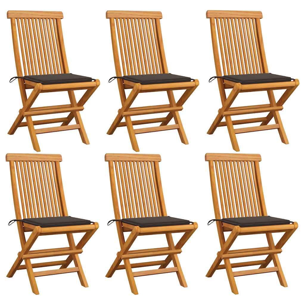 Gartenstühle Mit En Kissen 6 Stk. Massivholz Teak