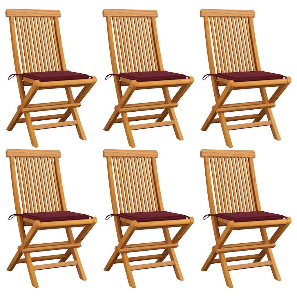 Gartenstühle Mit En Kissen 6 Stk. Massivholz Teak