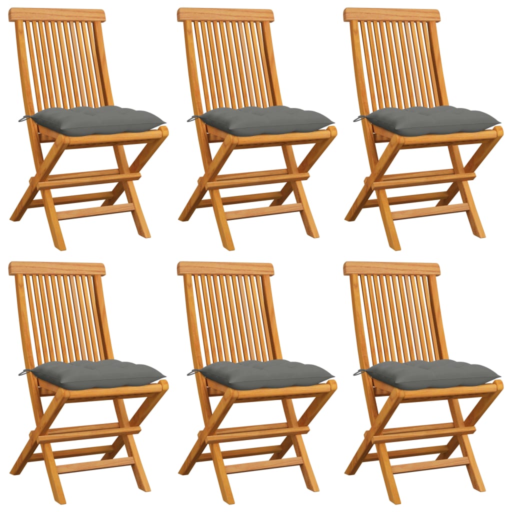 Gartenstühle Mit En Kissen 6 Stk. Massivholz Teak
