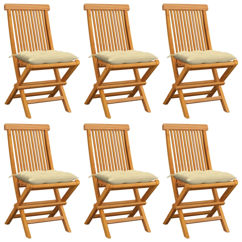 Gartenstühle Mit En Kissen 6 Stk. Massivholz Teak