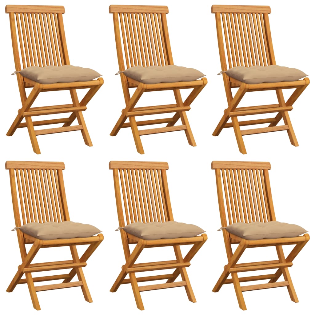 Gartenstühle Mit En Kissen 6 Stk. Massivholz Teak