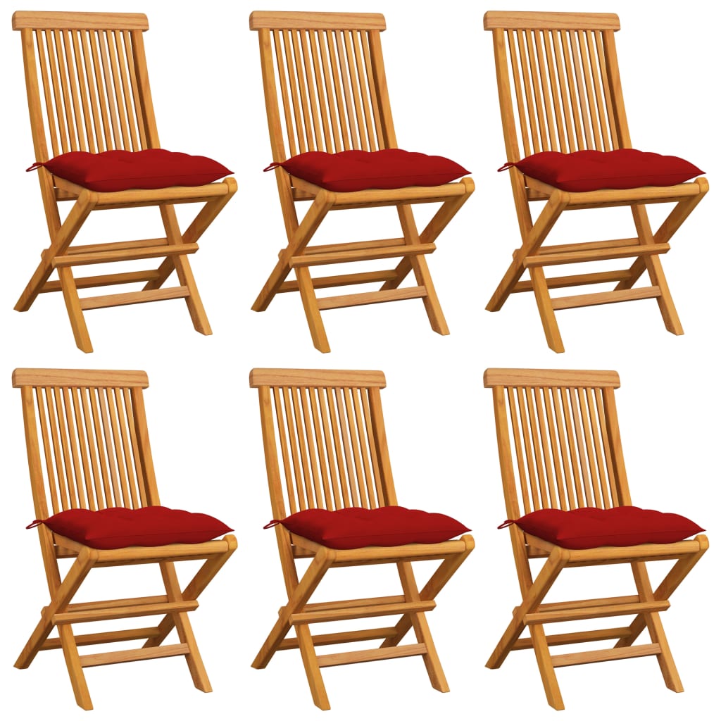 Gartenstühle Mit En Kissen 6 Stk. Massivholz Teak
