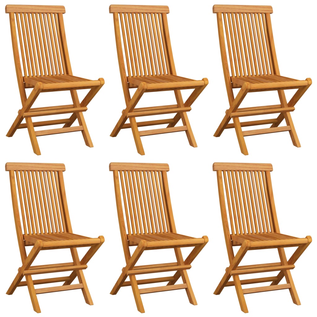 Gartenstühle Mit En Kissen 6 Stk. Massivholz Teak