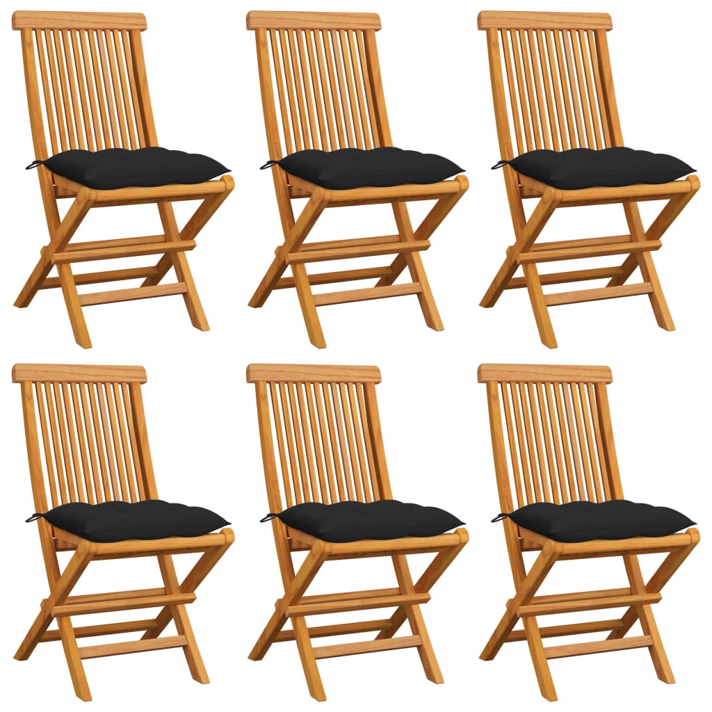 Gartenstühle Mit En Kissen 6 Stk. Massivholz Teak