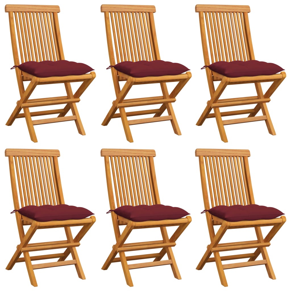 Gartenstühle Mit En Kissen 6 Stk. Massivholz Teak