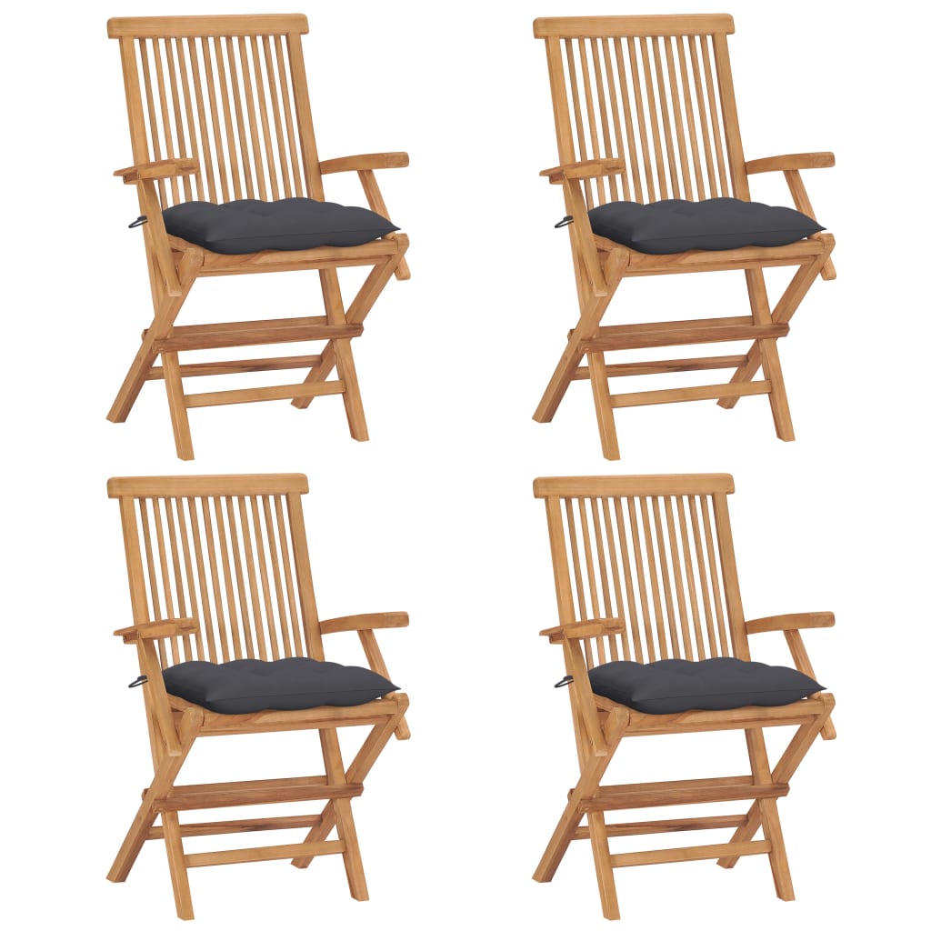 Gartenstühle Mit En Kissen 8 Stk. Massivholz Teak