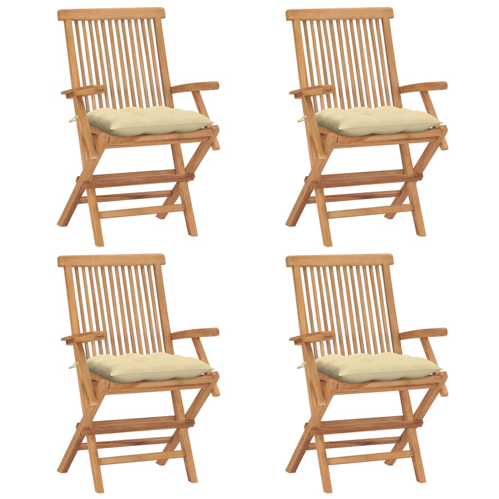 Gartenstühle Mit En Kissen 8 Stk. Massivholz Teak