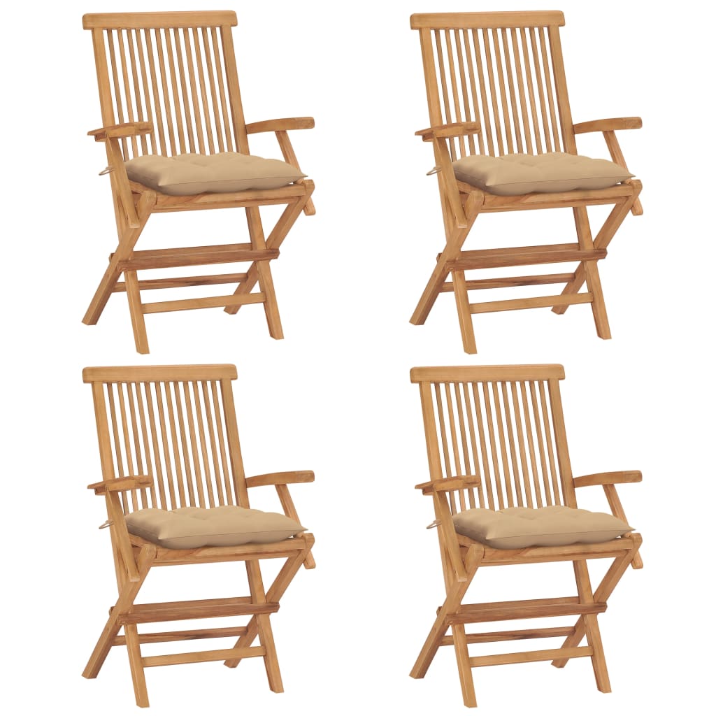 Gartenstühle Mit En Kissen 8 Stk. Massivholz Teak