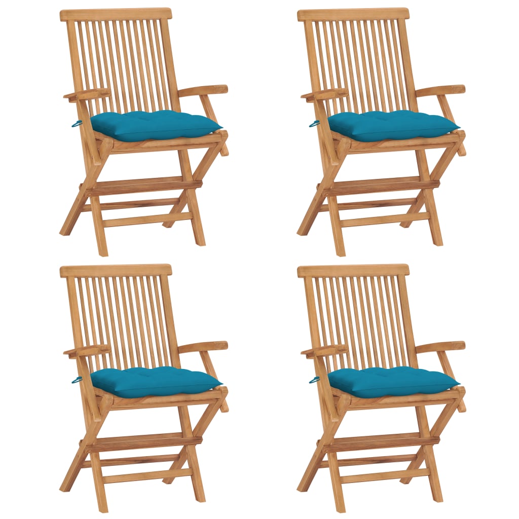 Gartenstühle Mit En Kissen 8 Stk. Massivholz Teak
