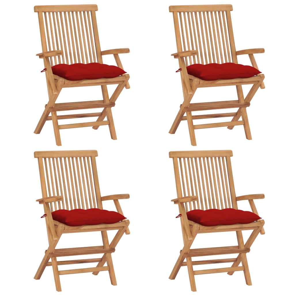 Gartenstühle Mit En Kissen 8 Stk. Massivholz Teak