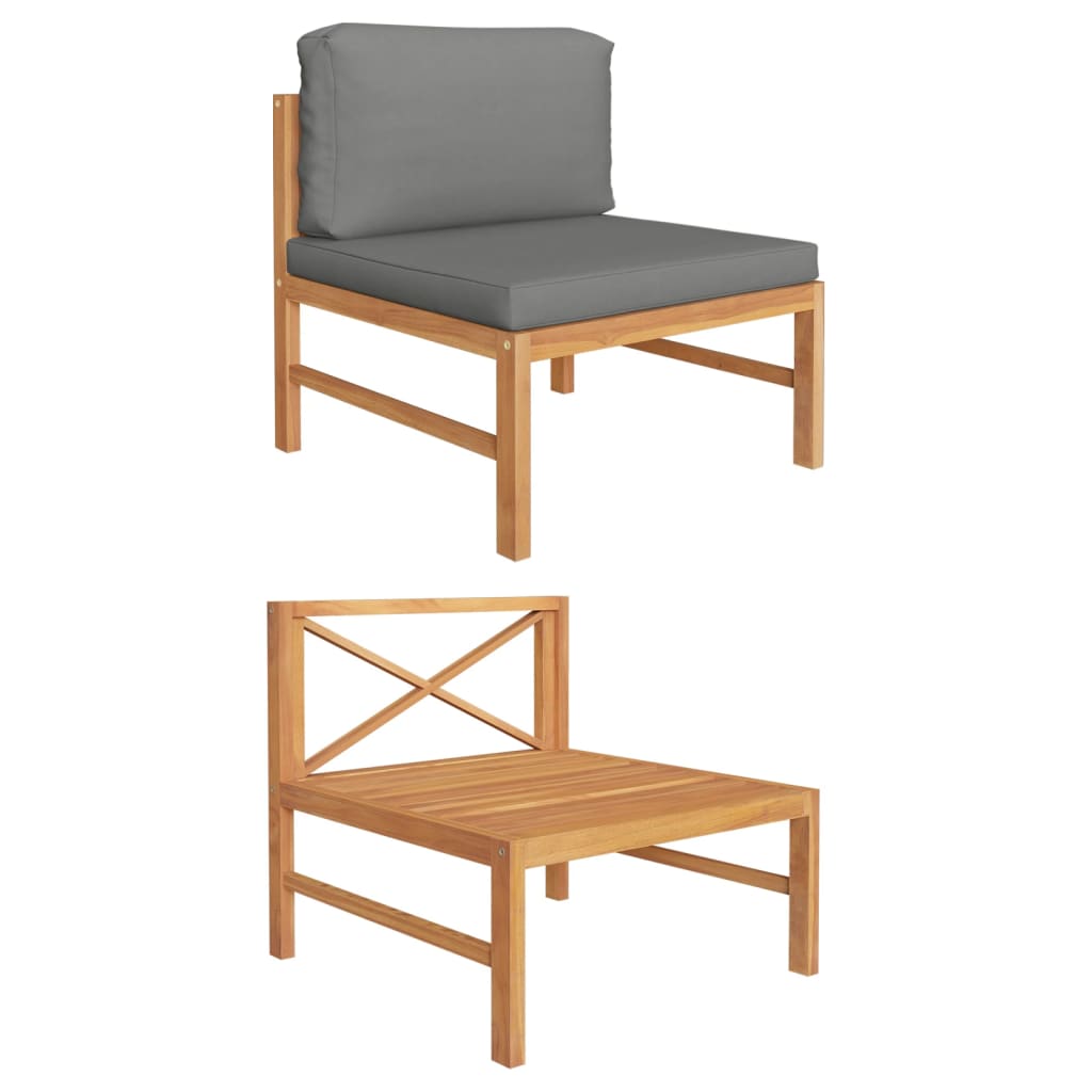 Mittelsofa Mit En Kissen Massivholz Teak
