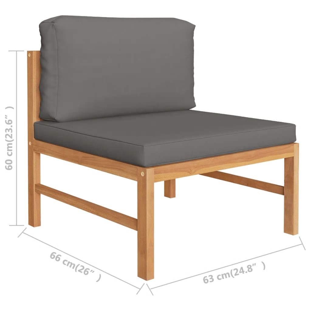 Mittelsofa Mit En Kissen Massivholz Teak
