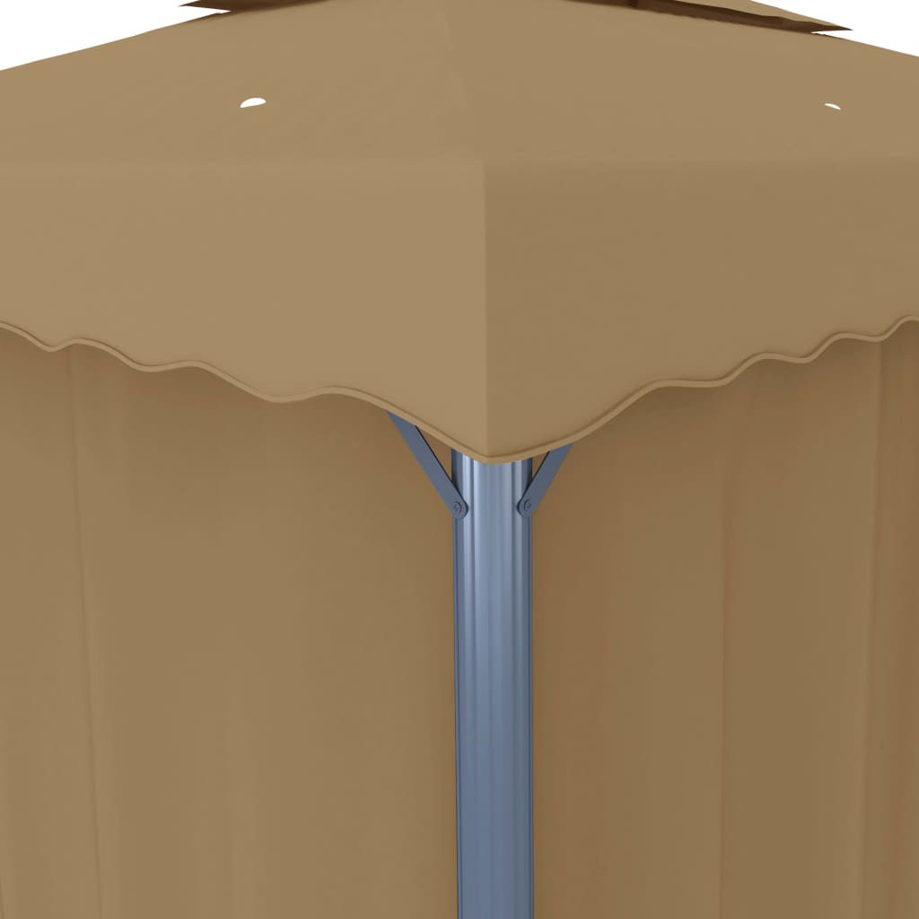 Pavillon Mit Vorhang 4X3 M Taupe Aluminium